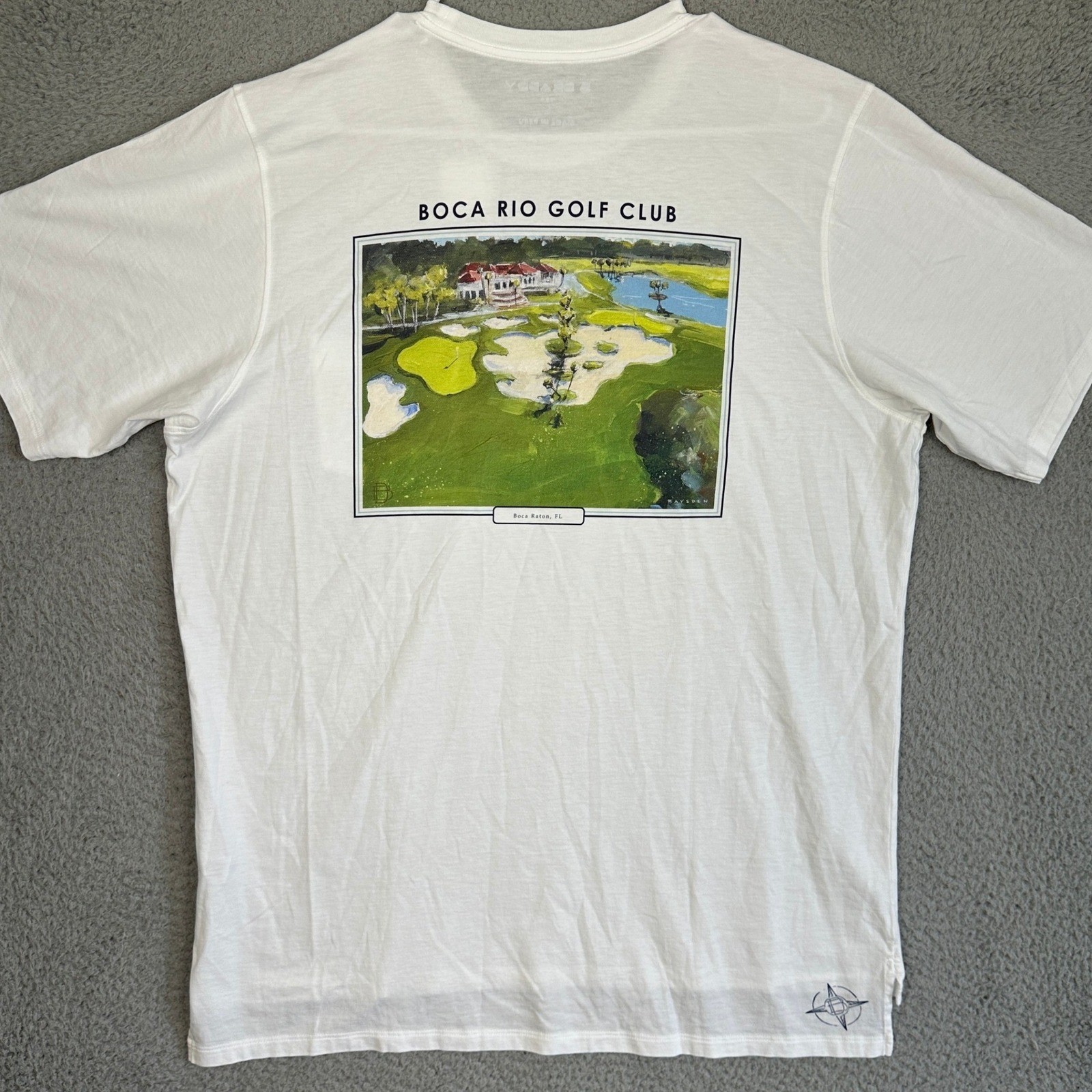 NEW B. Draddy Pima Cotton T-Shirt Mens Large White Boca Rio Golf Club Pocket Tee gallery