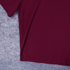 Haband Shirt Mens Extra Large Pullover Tee Dark Red Sheer w Textured Stripes