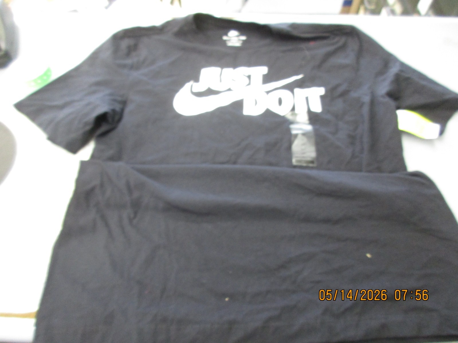 New Nike Men's Just Do It T-Shirt Black White Size MT - Medium-Tall gallery
