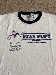Ripple Junction Ghostbusters Ringer Style Adult T-Shirt M Stay Puft Marshmallow