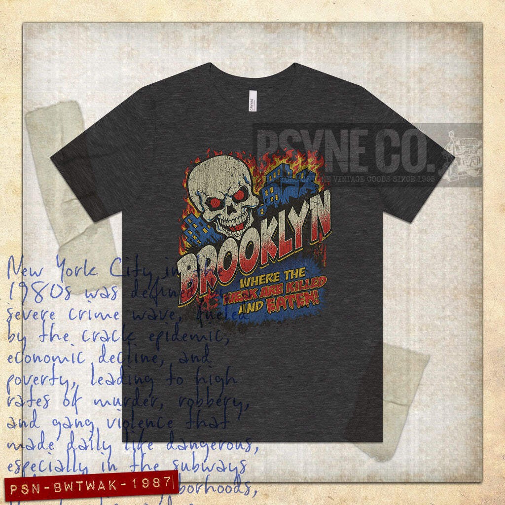 Brooklyn Where The Weak Are Killed And Eaten 1987 Vintage Men's T-Shirt gallery