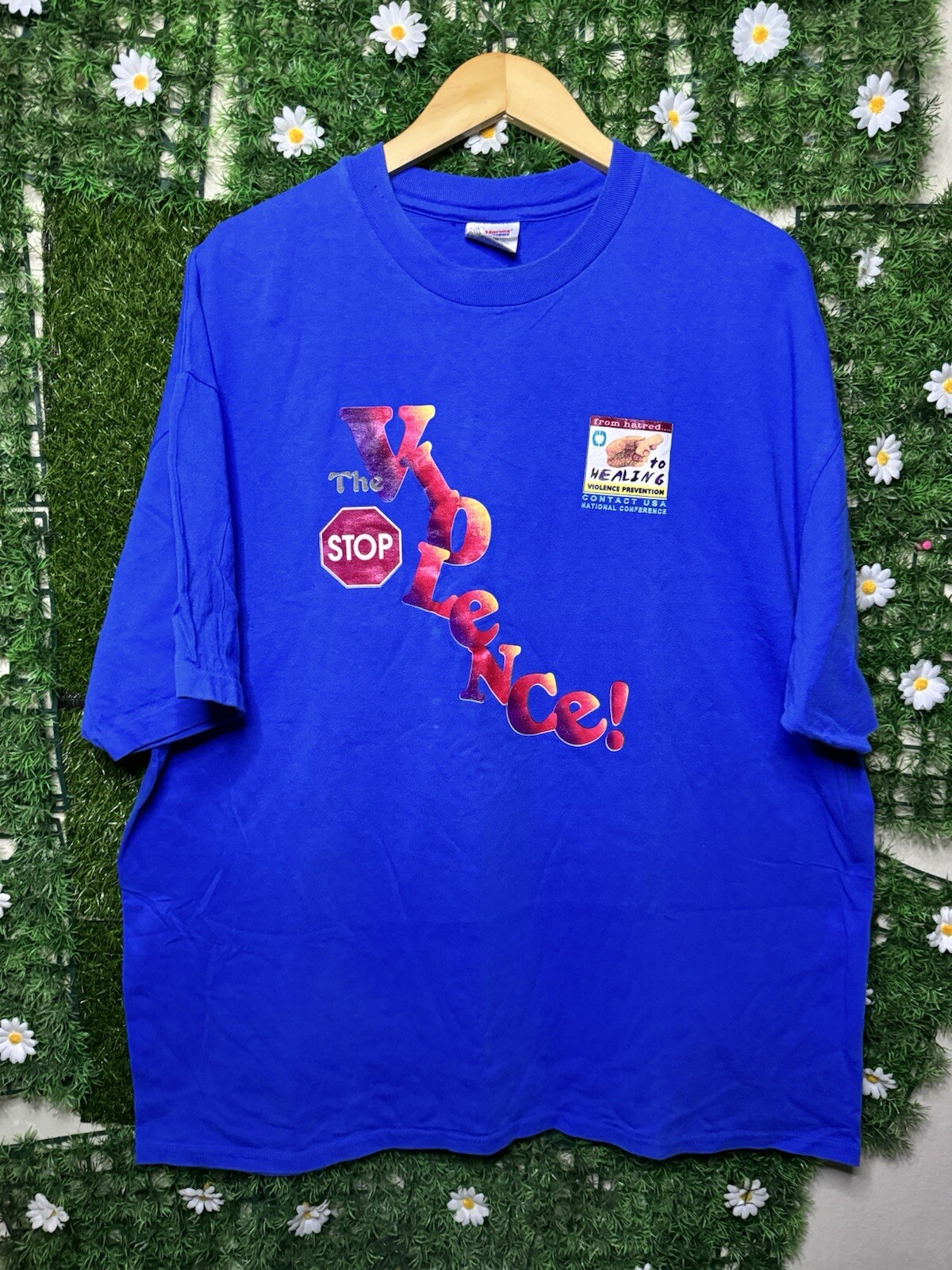 Vintage From Hatred To Healing Stop The Violence National T-Shirt 2XL Blue gallery