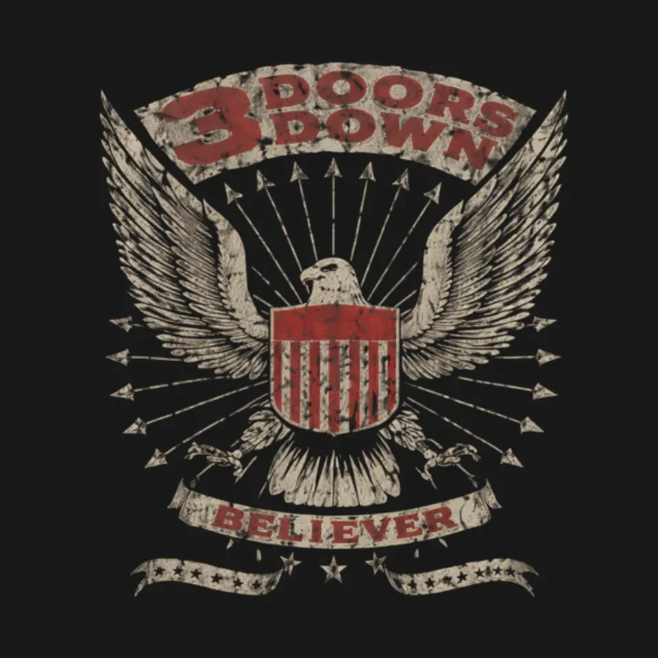 3 Doors Down Logo Black Cotton Shirt Full size S-5XL Unisex BS1282