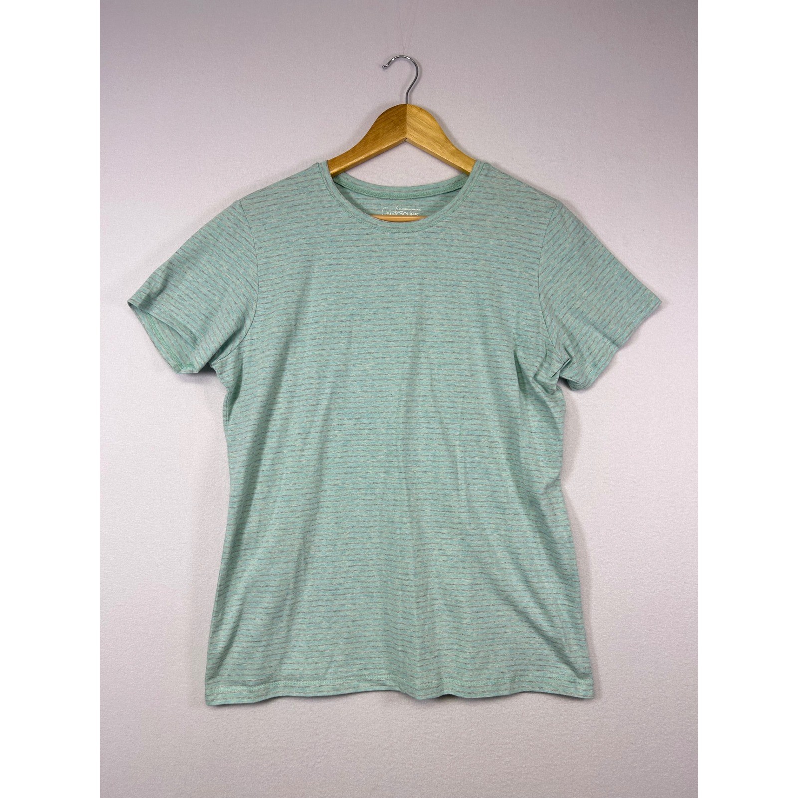 Outdoor Casual Gander Mountain Mens XL Green Pink Microstripe Crewneck Tee Set 2 gallery