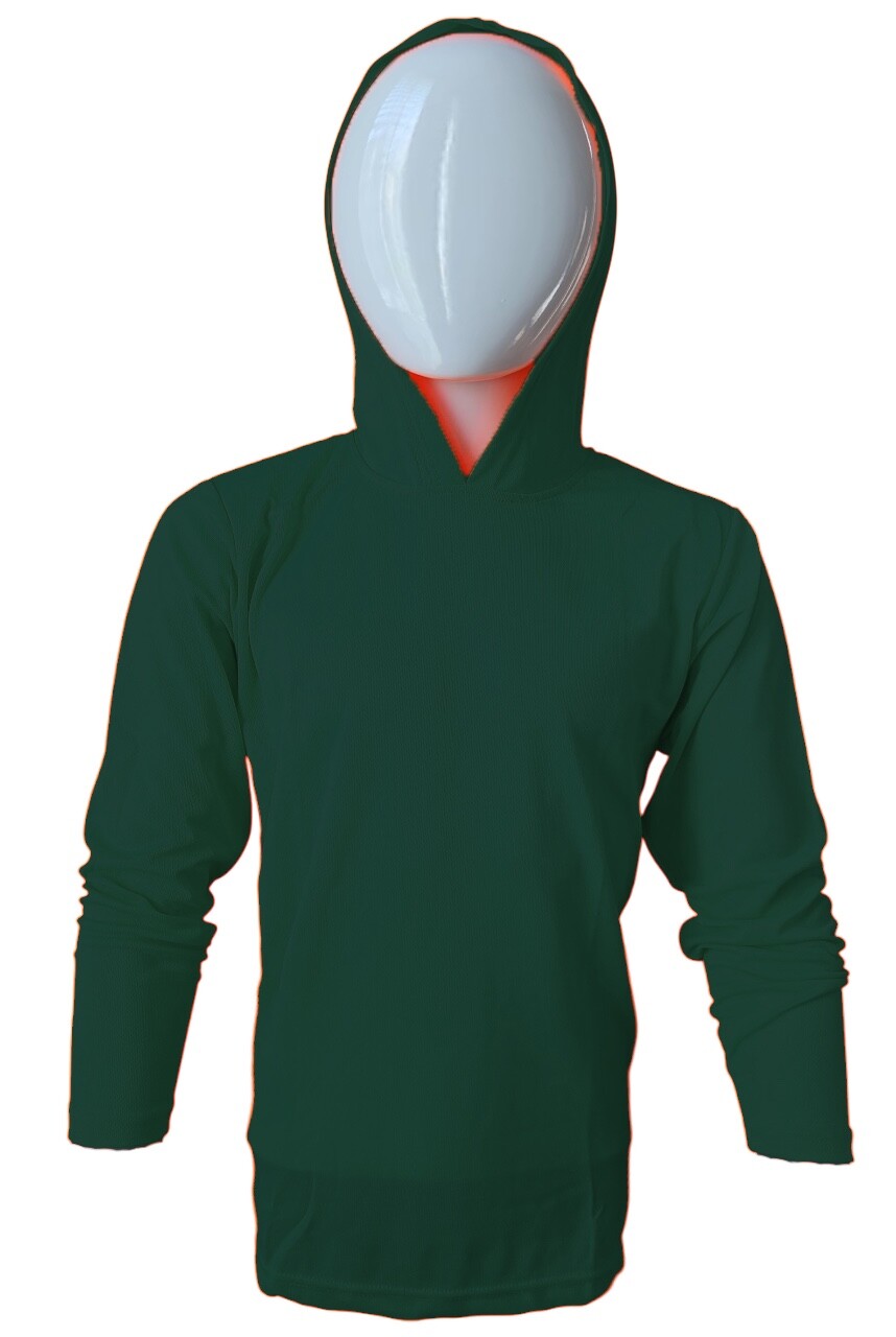 DRI-FIT Hoodie Long Sleeve T-Shirts, UPF 50+ Sun Protection Hooded FOREST GREEN gallery