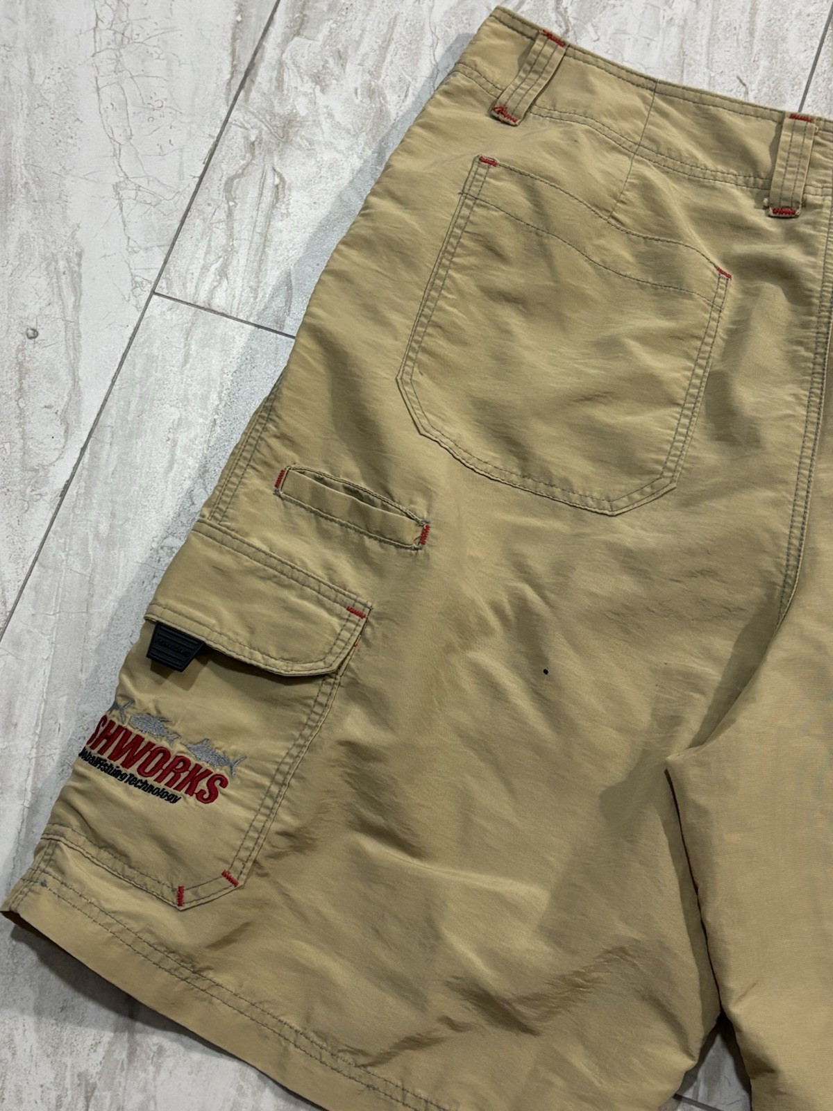 Vintage Fishworks Utility Cargo Shorts Men's Size 34 Tan Hybrid Fishing Shorts gallery