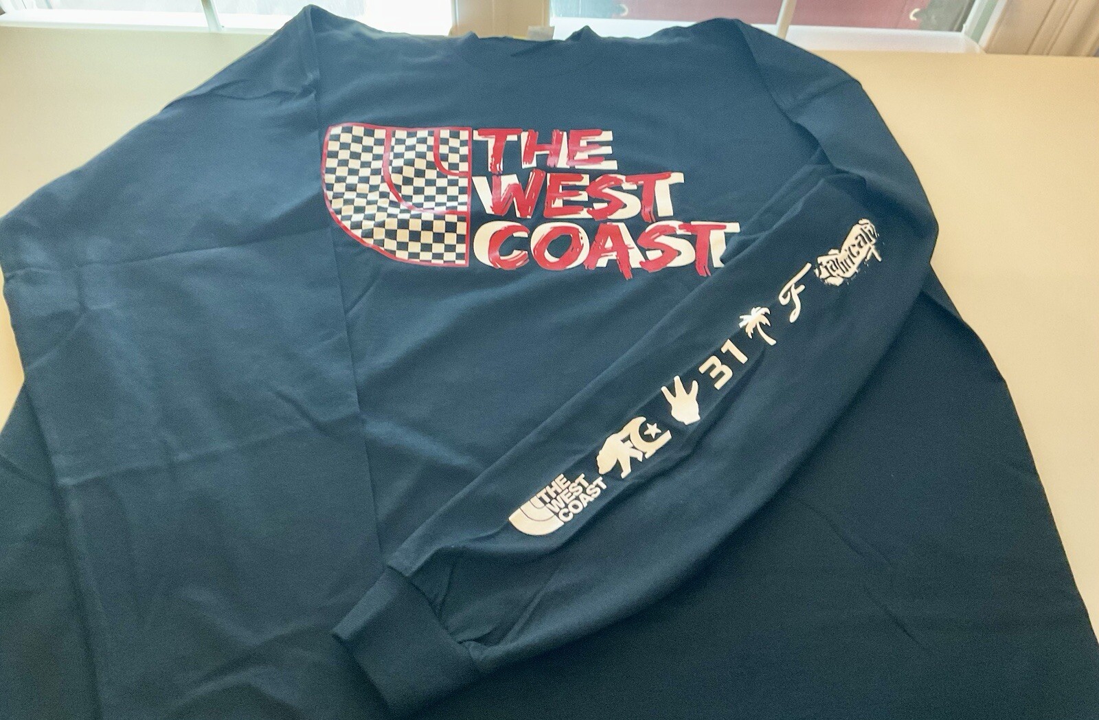NWOT VTG FABRICALI West Coast Check Race Black Long Sleeve Men’s T-Shirt 3XL USA gallery
