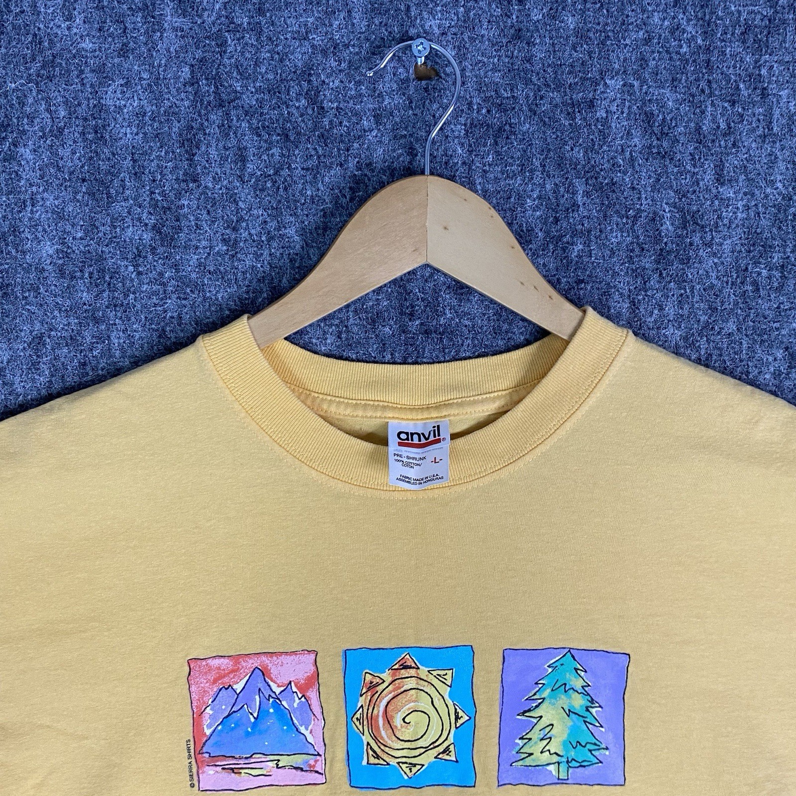 Vintage Lake Tahoe T Shirt Adult Large L Yellow Nature Mountain Logo Cotton Mens gallery