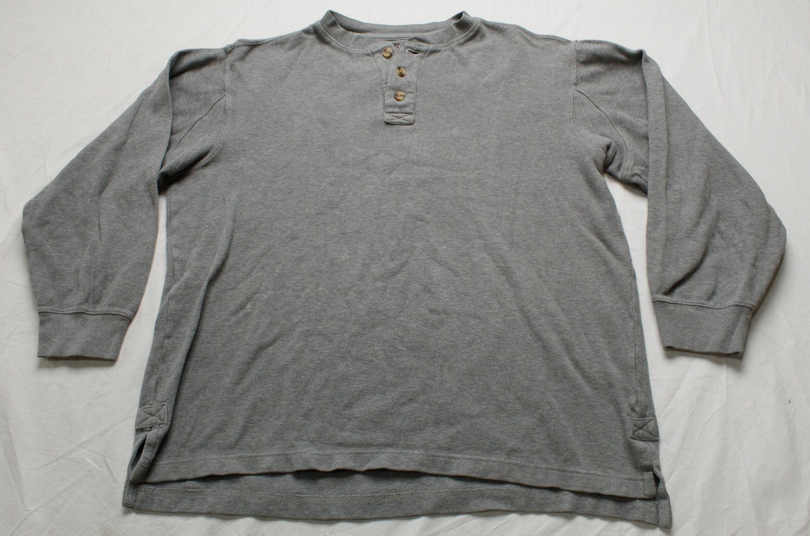Duluth Trading Co. Men’s Waffle Mock Henley Shirt NN7 Heather Grey Medium NWoT