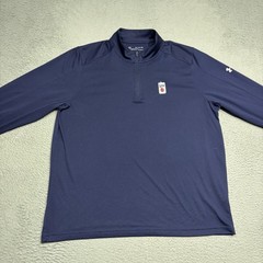 Under Armour Bud Light Pullover Men 2XL XXL Blue Sweater 1/4 Zip Shirt Jacket