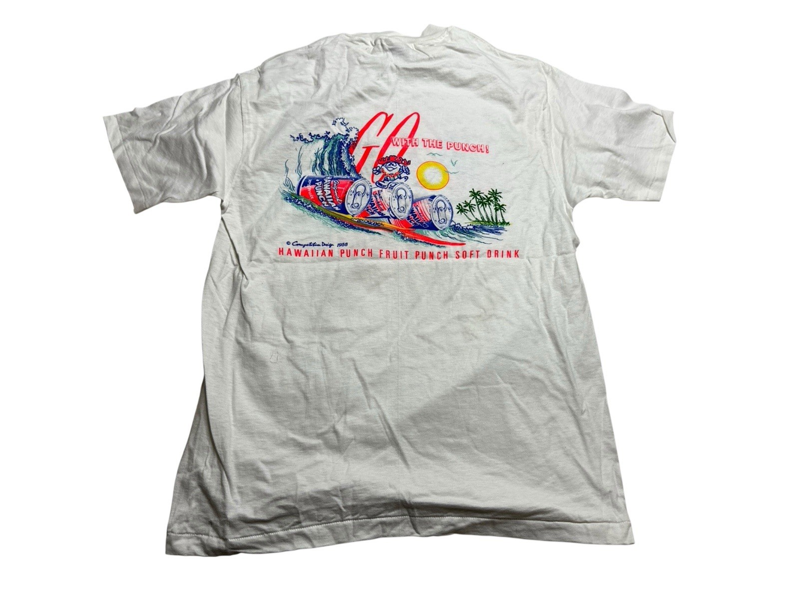 Vintage 80s Hawaiian Punch Cartoon Retro Causal Essential Tee T-Shirt Large gallery