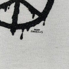 Off-White Bart Simpson Shirt Mens Medium White Peace Dripping Arrows 2013