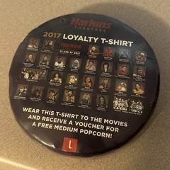 Harkins 2017 Loyalty T-Shirt New In Packaging