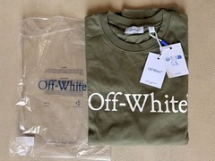 Off-White c/o Virgil Abloh Big Bookish Skate T-Shirt Military Green Sz Large NWT