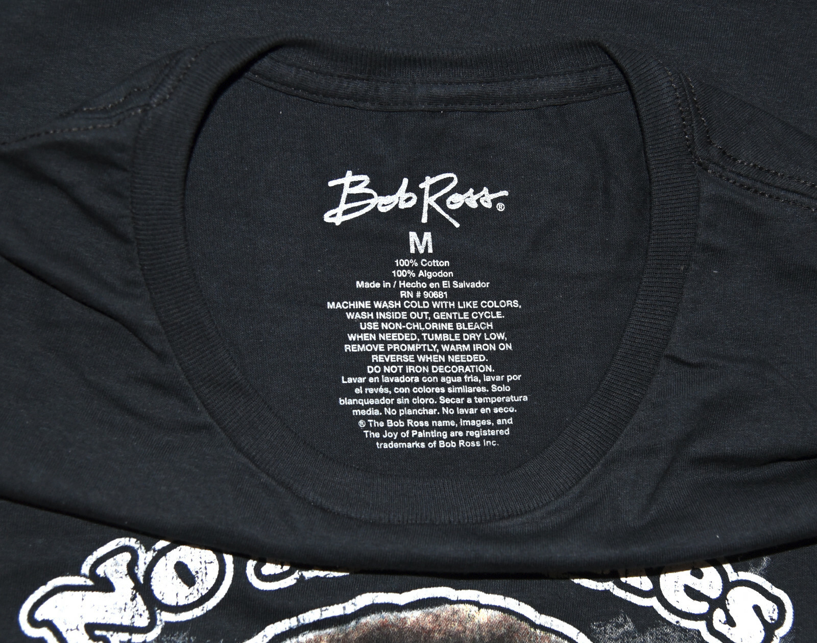 Bob Ross No Mistakes Just Happy Accidents Distressed Men's Black T-Shirt New gallery