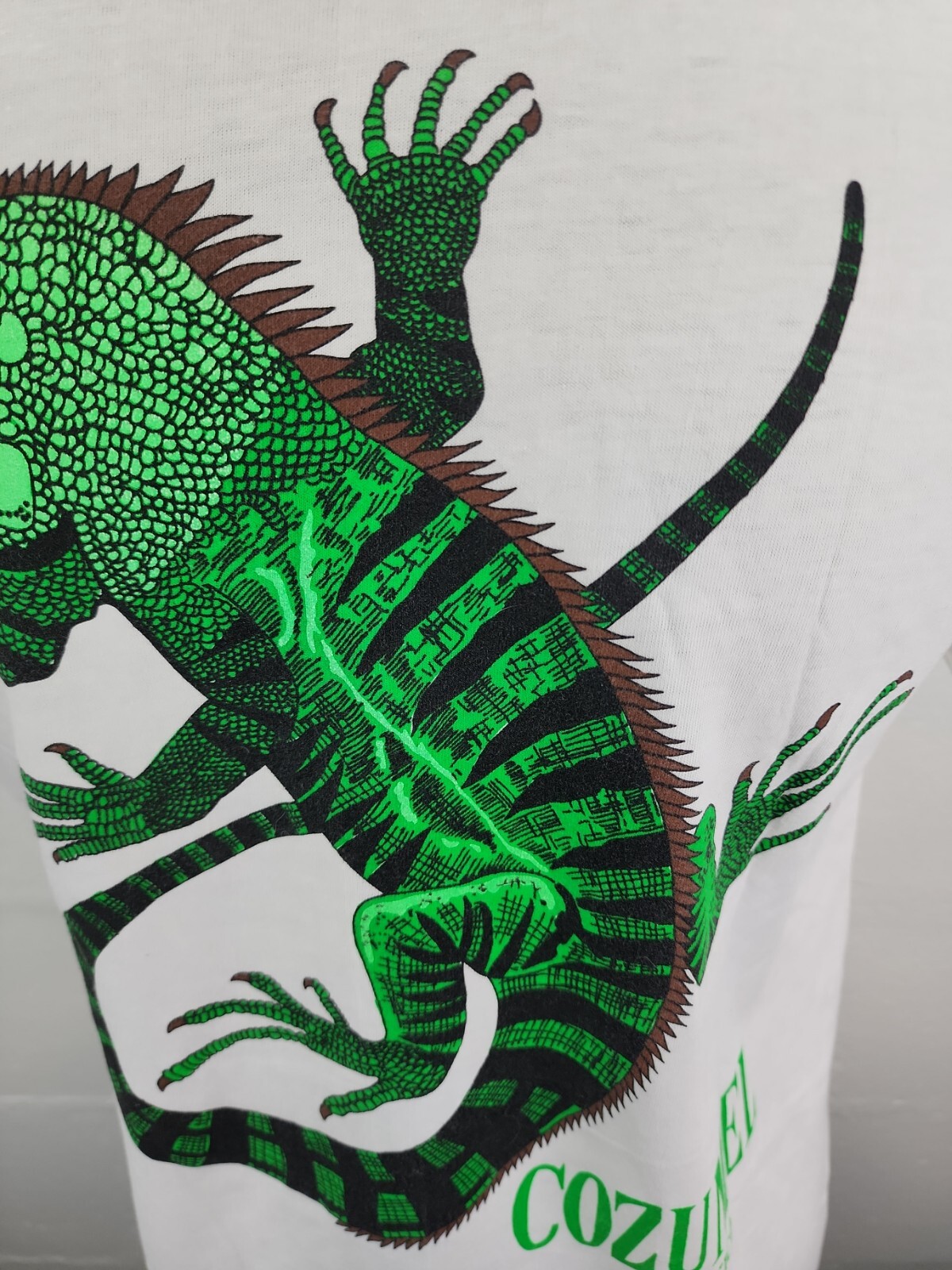 Cozumel Mexico T-Shirt Mens Large Iguana DUAL SIDED Puff Print gallery