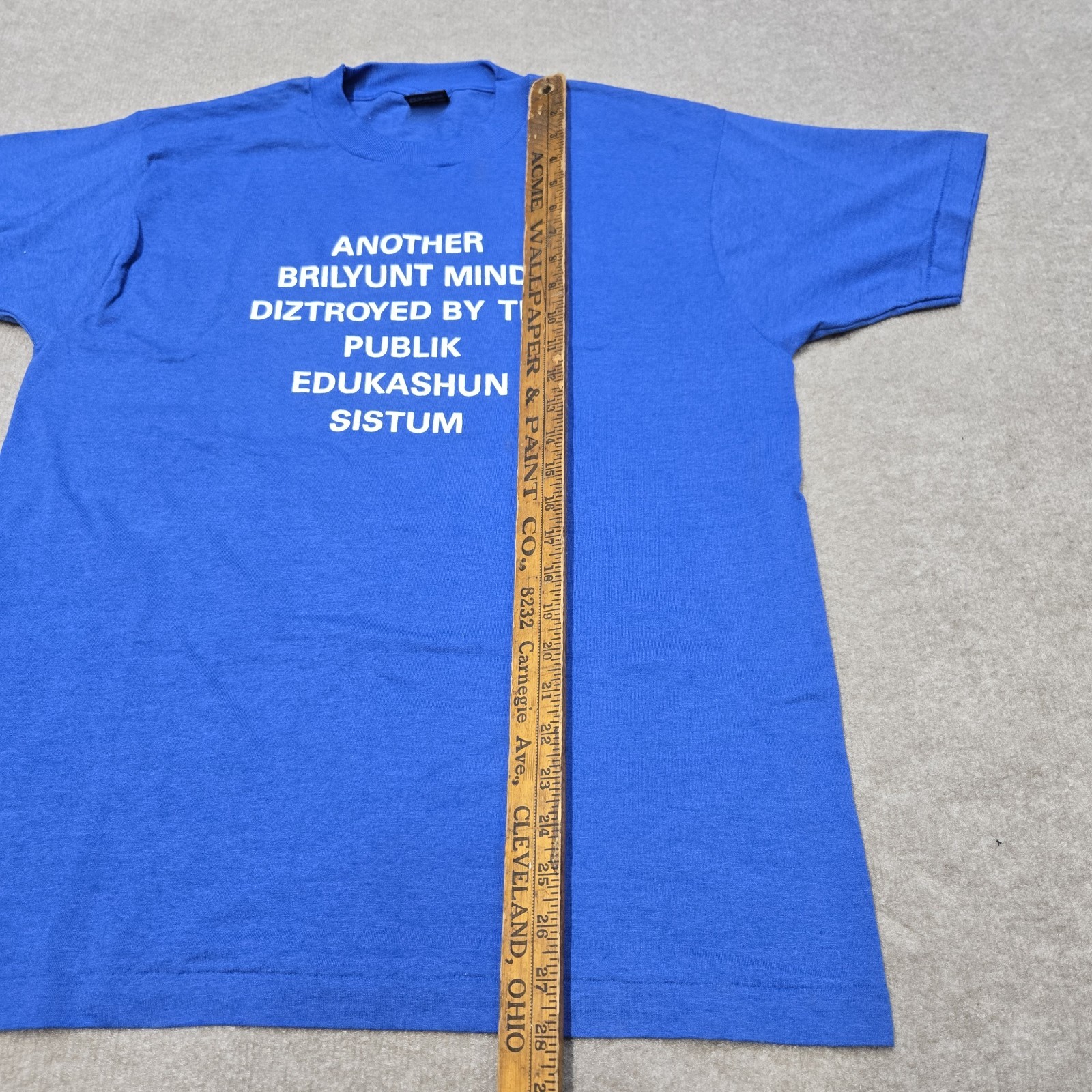 Vtg 80s Another Brilyunt Mind Diztroyed Humor T-Shirt Sz L Grunge Single Stitch gallery