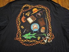 One Piece Double Sided Anchor Logo Manga Anime Navy 100% Cotton T-shirt 3X