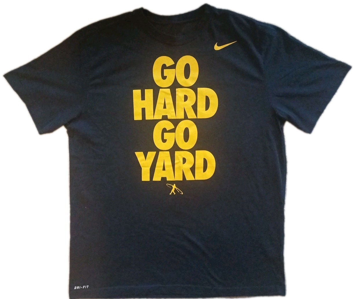 Nike BSBL Go Hard Go Yard Dri-FIT Shirt Mens Black Short Sleeve Athletic MLB XL