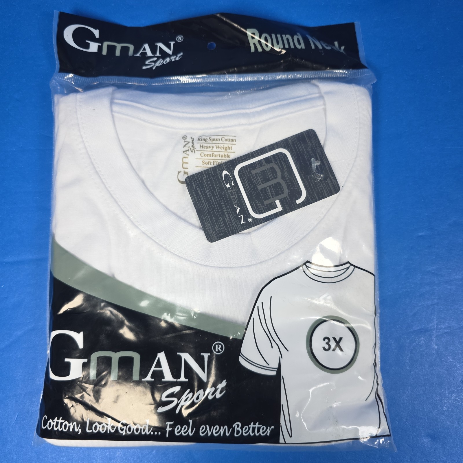 Gman Sport T-Shirt Round Neck White 3X