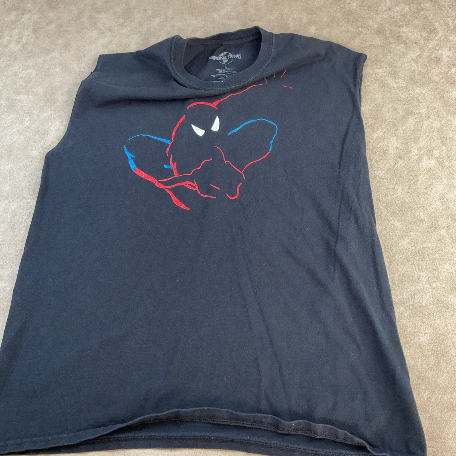 Spiderman T-Shirt Sz L Universal Studios Parks Marvel Graphic Tee Double Sided gallery