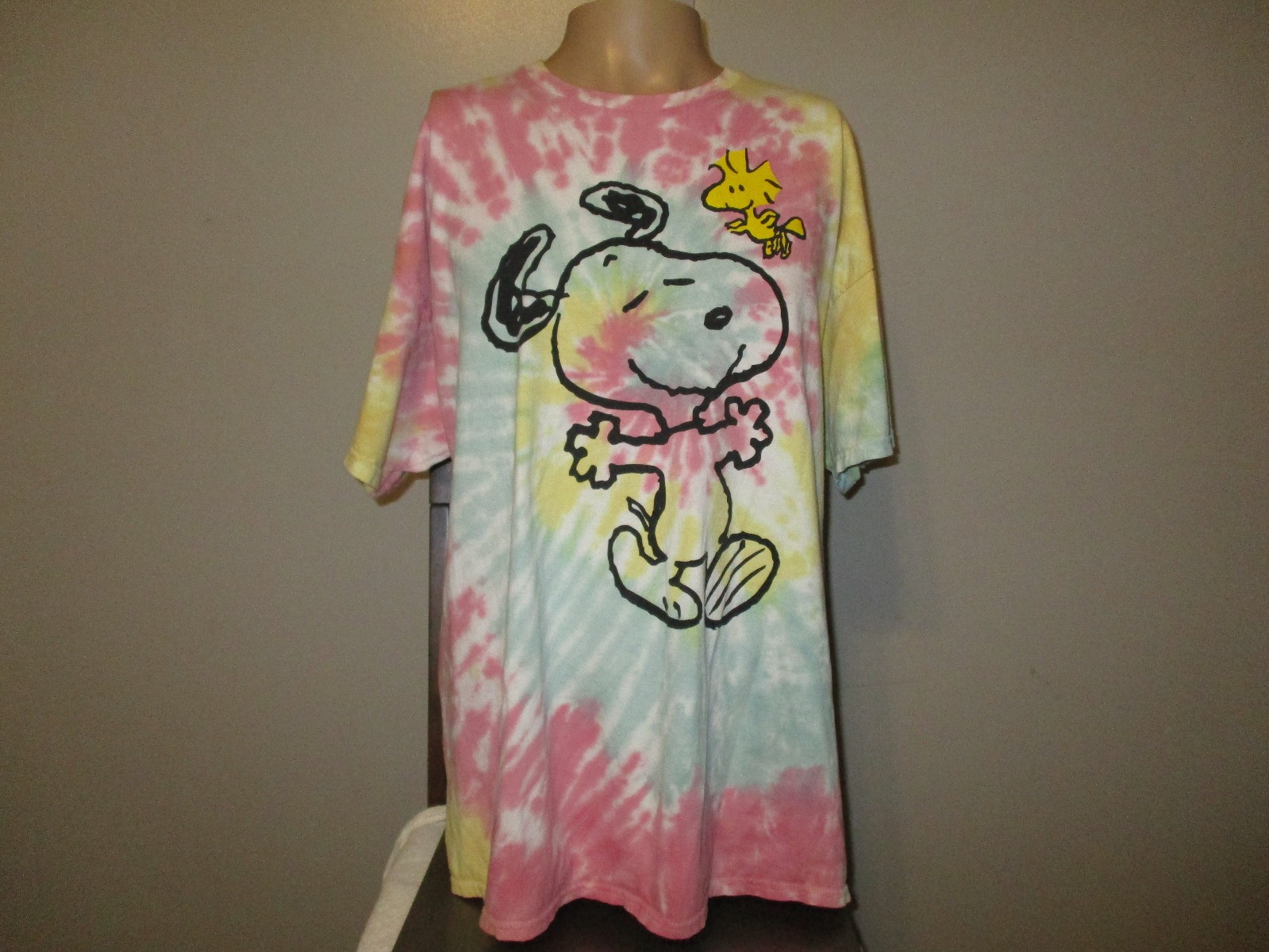 LOVE TRIBE SNOOPY WOODSTOCK GRAPHIC TIE DYE 100% COTTON T SHIRT XL FREE SHIPPING gallery