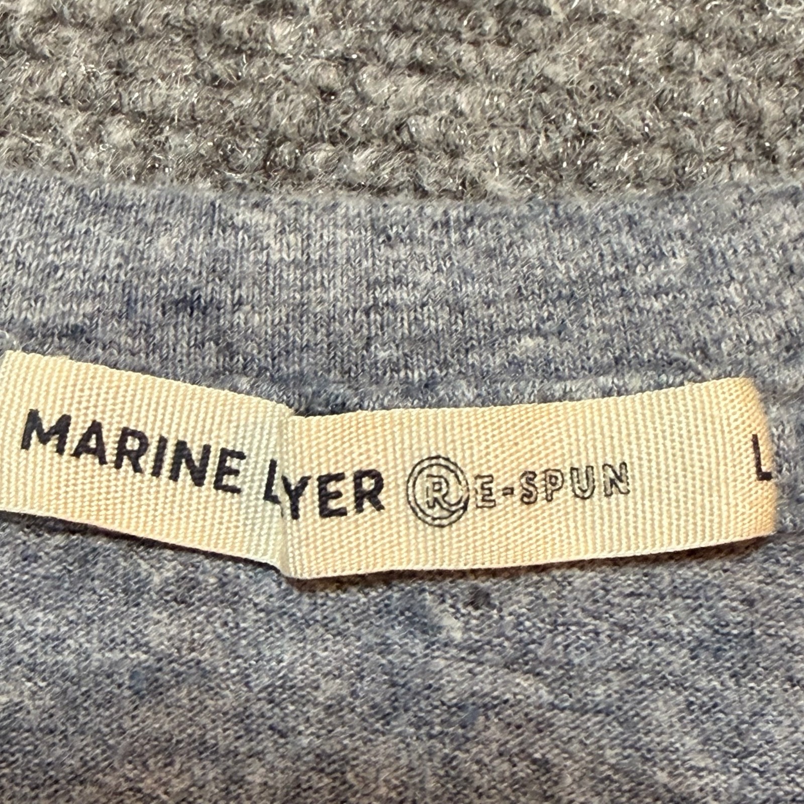 Marine Layer Shirt Mens Large Blue Henley Long Sleeve E-Spun Casual gallery