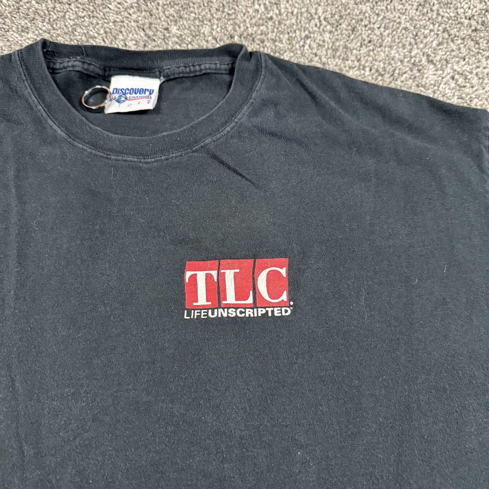 Vintage Discovery Channel TLC Trading Spaces T-Shirt Xl Promo Black Short Sleeve gallery