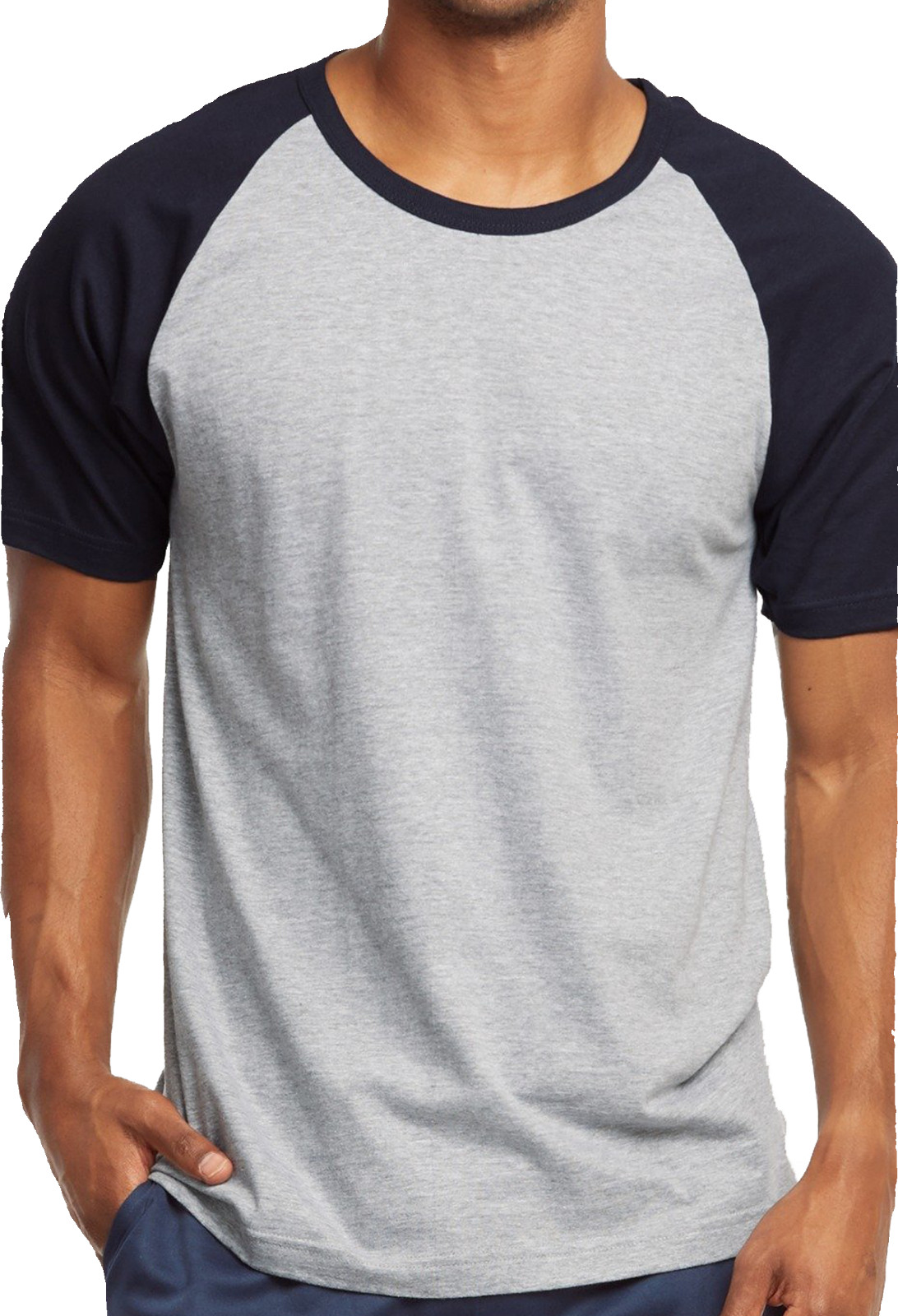 Raglan Baseball Tee-Shirt Premium Cotton Jersey Short Sleeve Men's New Two Tone gallery
