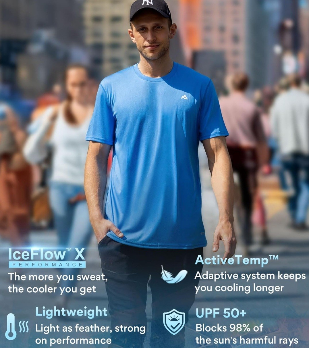 GEAR GLACIER Instant Cooling Quick Dry T-Shirt Men's Moisture Wicking LARGE gallery