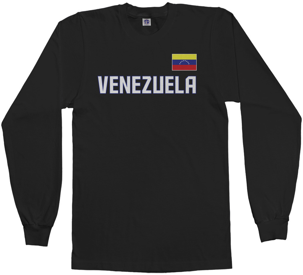 Threadrock Men’s Venezuela National Team Long Sleeve T-shirt caracas flag