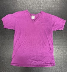 Vintage 90s Nike Mini Swoosh Essential Purple V-Neck T-Shirt Size Large USA Made