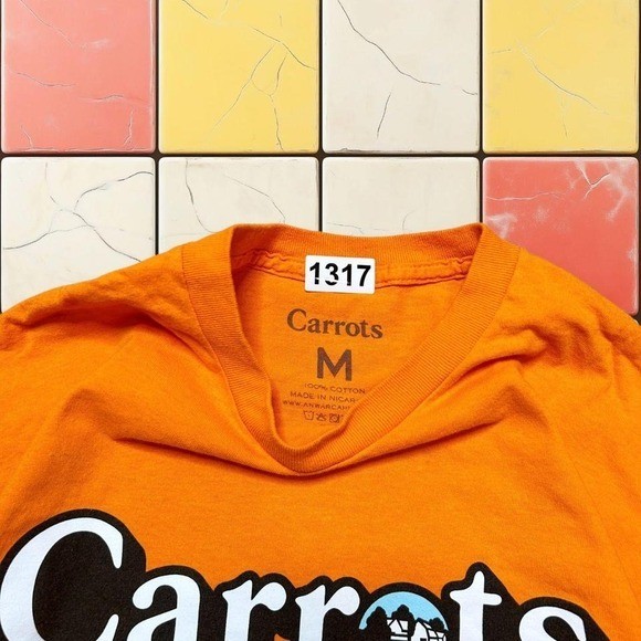 Y2K Carrots Orange Skater T Shirt Men Size M Cotton Short Sleeve Anwar Street gallery