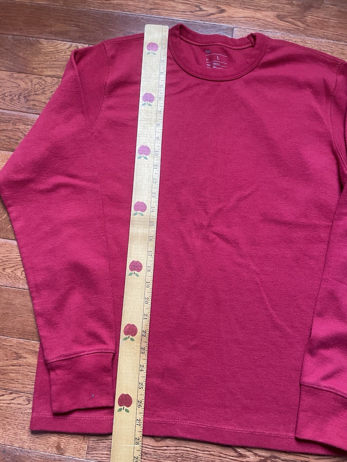 Gap Mens Size Large Red Apple Thermal Waffle Knit Shirt gallery