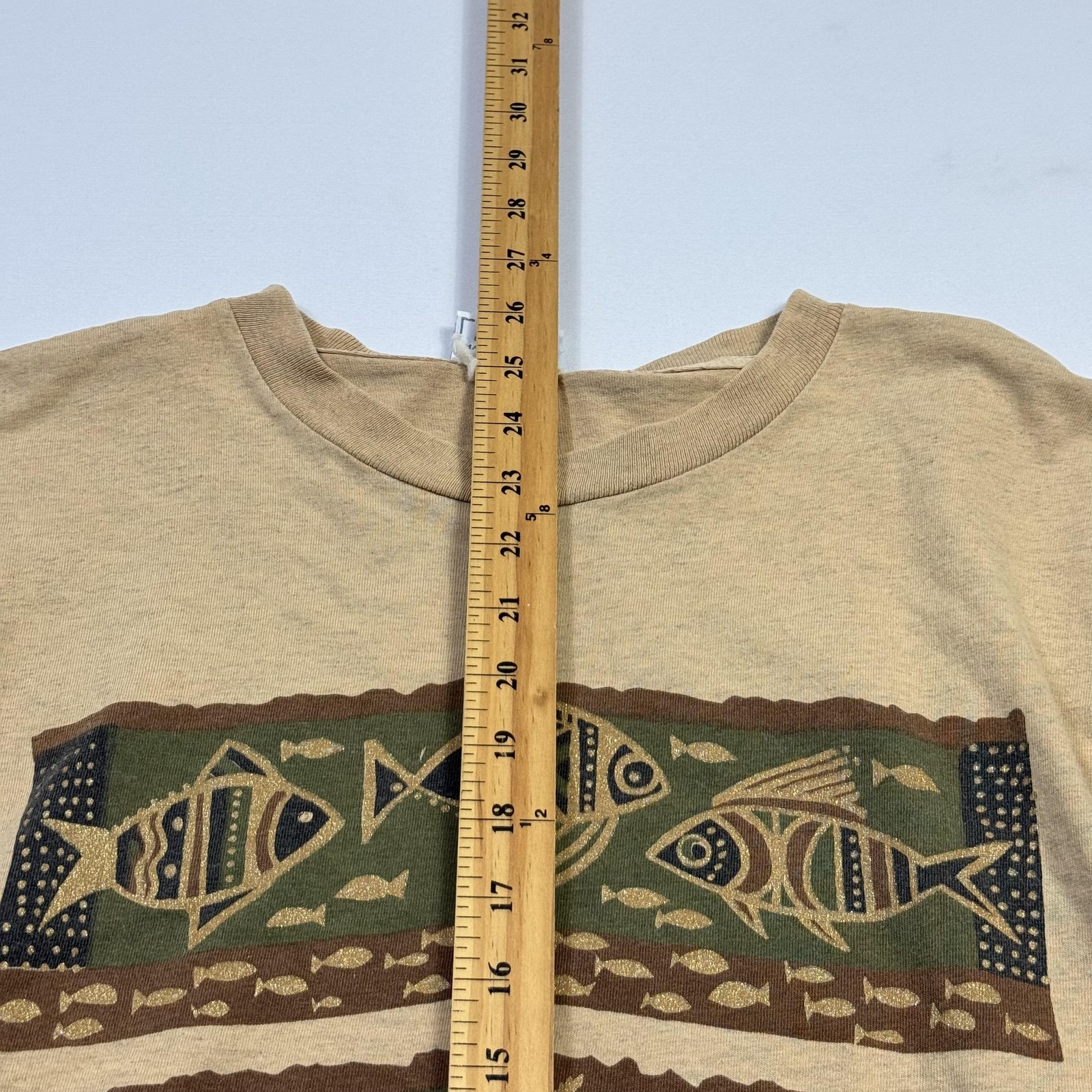 Vintage Sanibel Island Shirt Men Medium Tan Sea Life Graphic Beach Balls Florida gallery