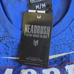 Headrush Notorious Fear None MMA Y2K Blue M Double-sided Graphic T-Shirt Tee NWT