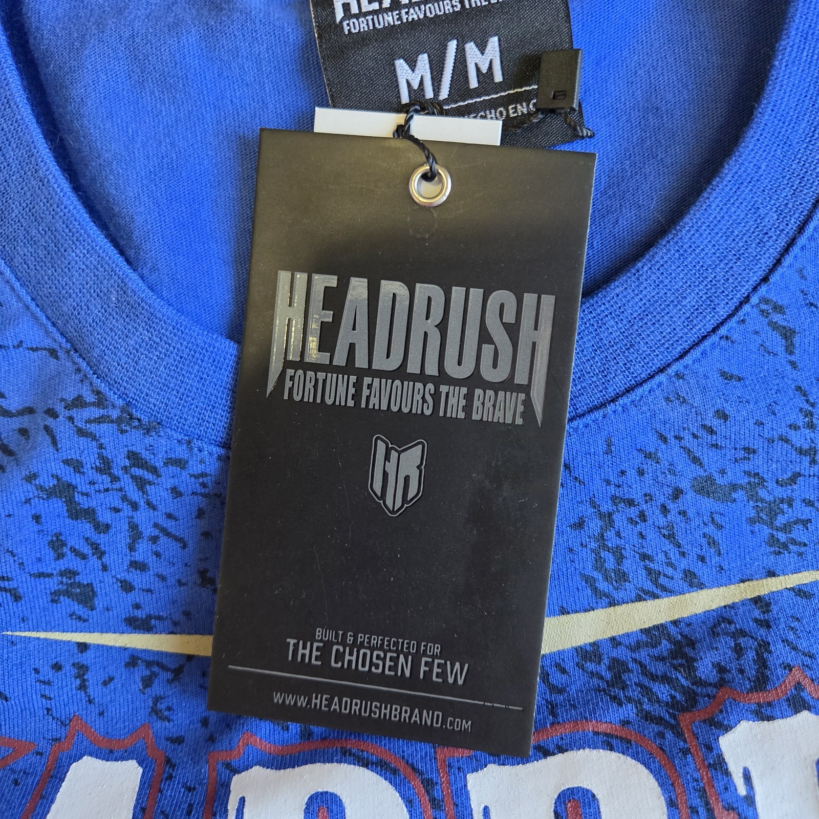 Headrush Notorious Fear None MMA Y2K Blue M Double-sided Graphic T-Shirt Tee NWT gallery
