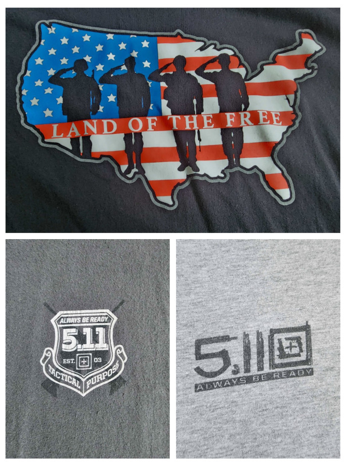 Lot of 3 - Pre-owned - 5.11 Tactical T-Shirt Men's Size Large - See Pics gallery