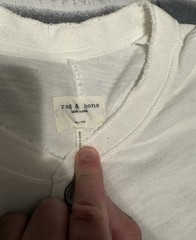 rag & bone Men’s White Long Sleeve Henley Cotton Knit Button T-Shirt XL