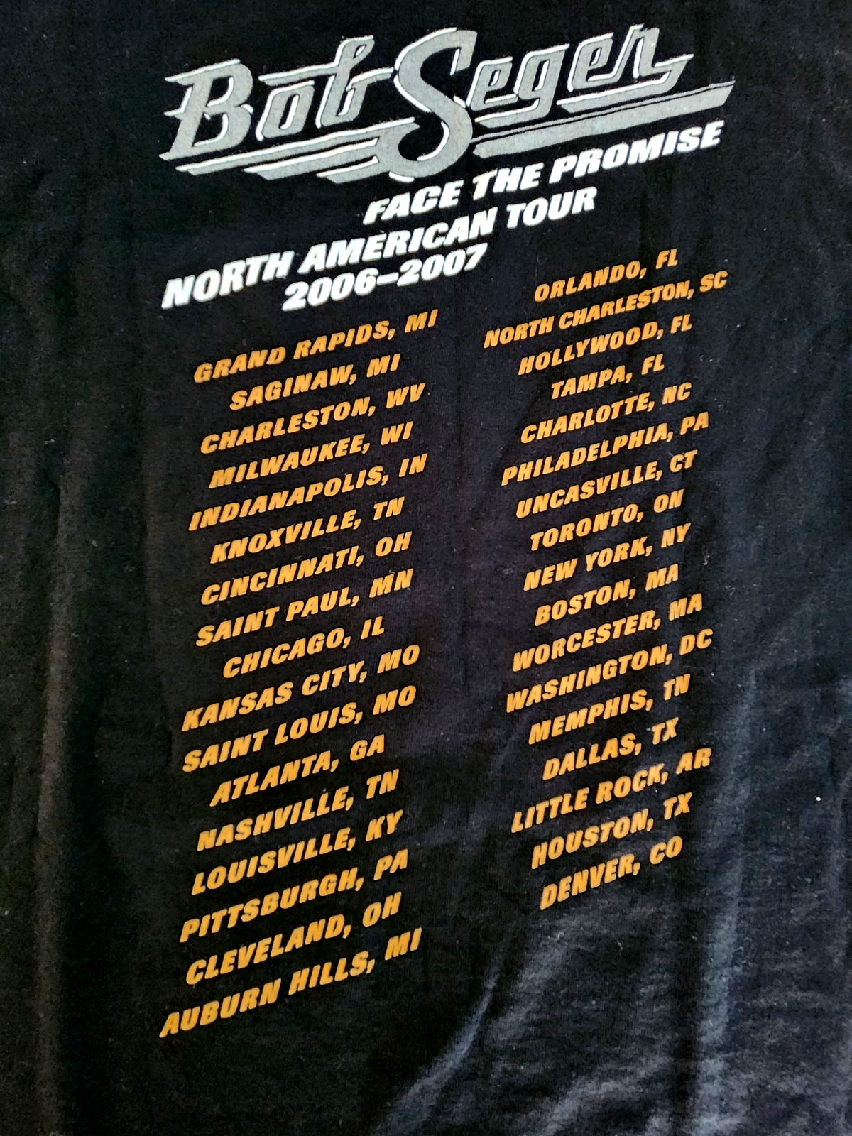 Bob Seger Face the Promise North American Tour Concert Anvil T-shirt Large READ gallery