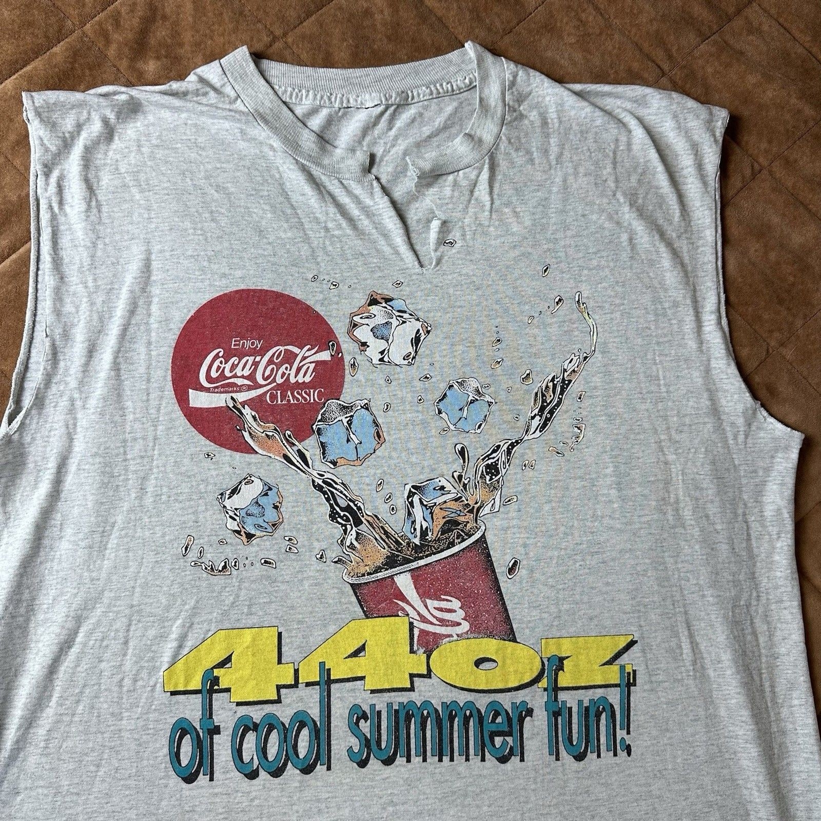 Vintage 90s Coca Cola Coke 44 Oz Double-Sided Shirt Soda Pop Mens XL gallery