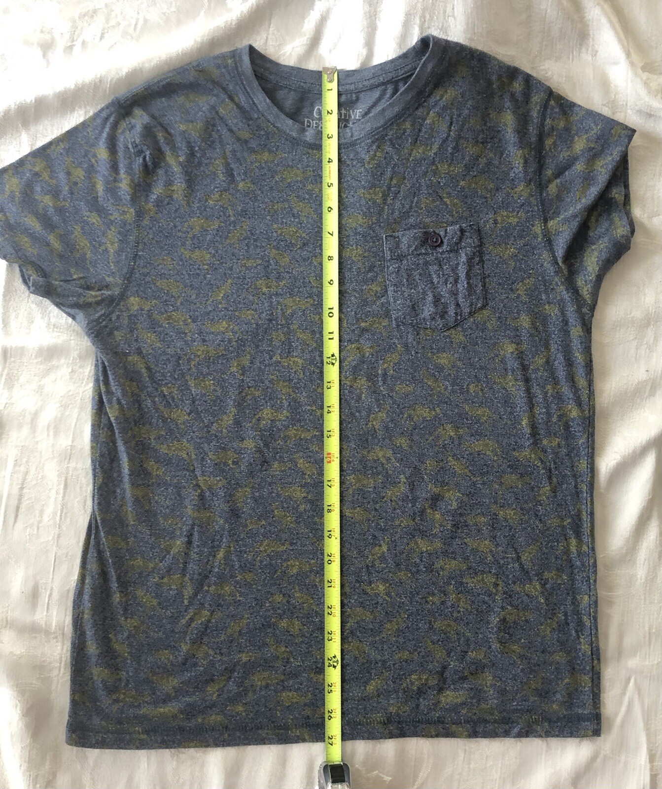 Creative Destruction Short Sleeve T-Shirt Men’s L Blue with Yellow Kangaroos gallery