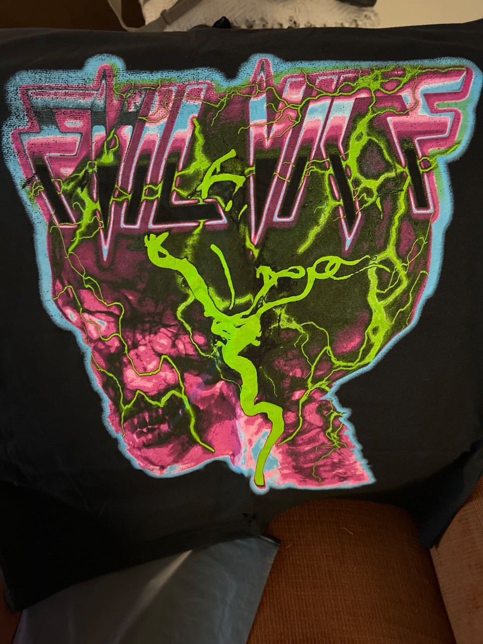 Evil Vice Lightning Skull Tee Black/Pink/Green/Blue Multi-Color Size 2X gallery