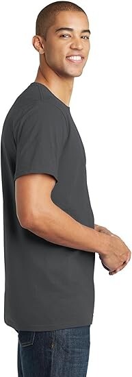 District DT5000 Men T-Shirt Cotton Plain Short Sleeves COLOR CHARCOAL SIZE LARGE gallery