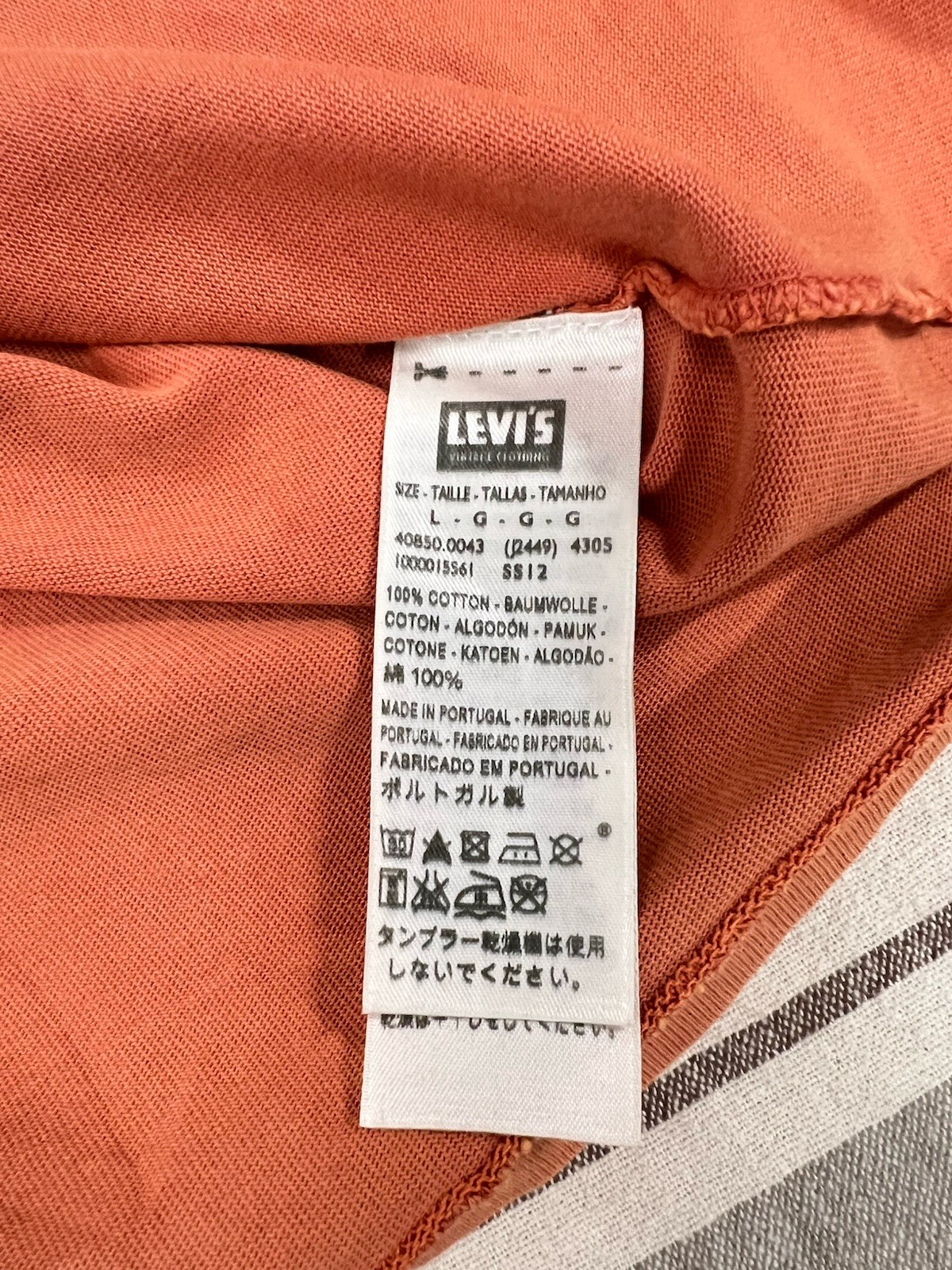 LVC T-Shirt L Levi's Vintage Clothing 50s Sportswear Orange Single Stitch 42" gallery