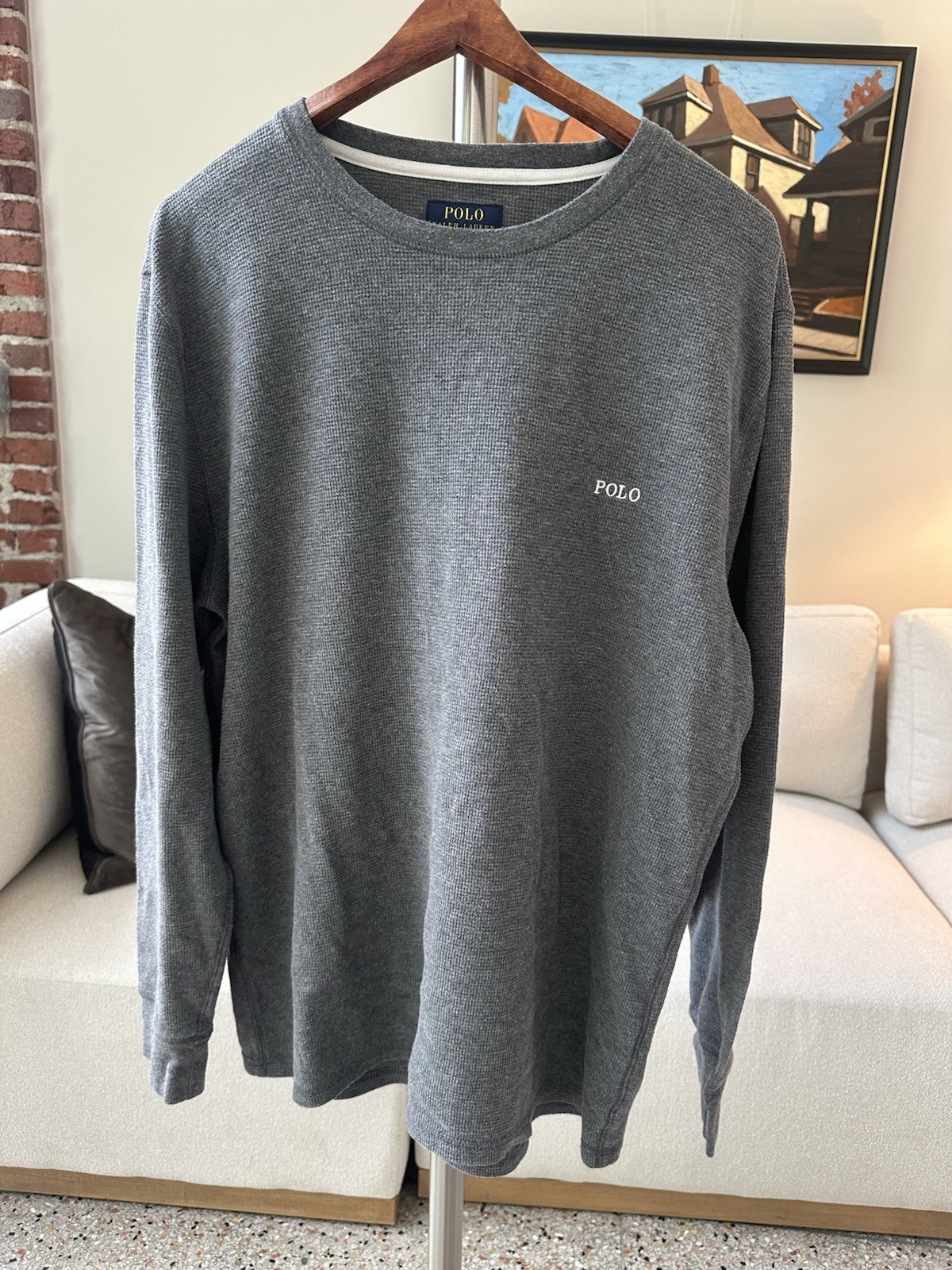 XL Polo Ralph Lauren Men's Gray Long Sleeve Thermal Shirt gallery