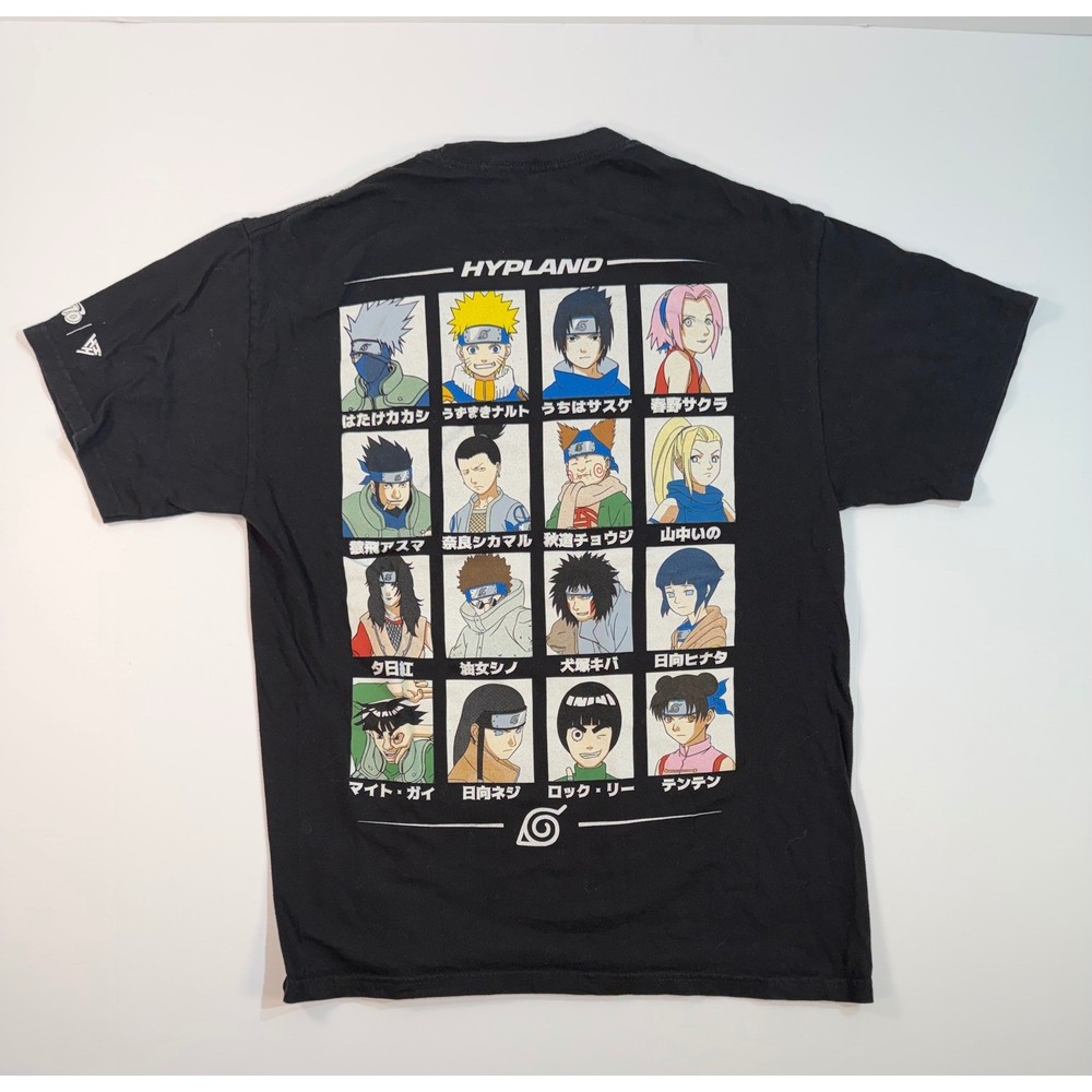 Hypland Naruto Shippuden Character Grid Graphic T-Shirt Black Mens Size Medium
