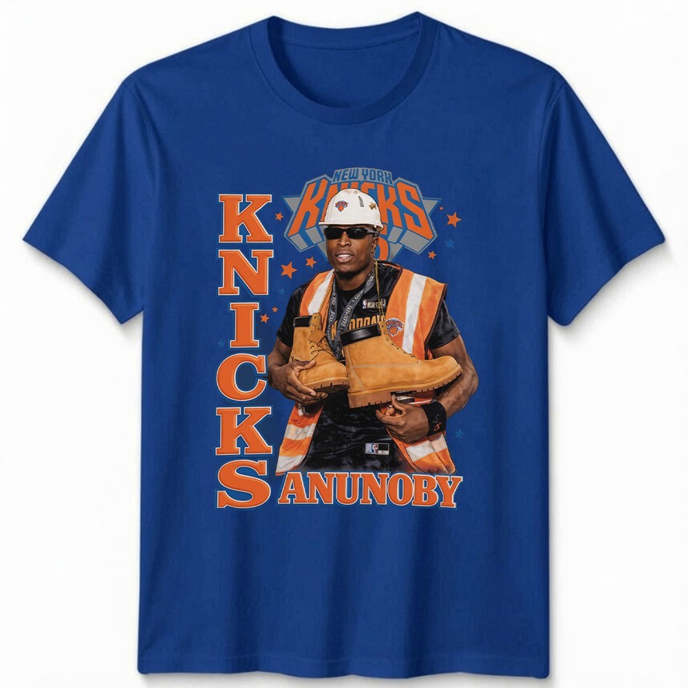 OG Anunoby T-Shirt Funny NY Basketball Meme Construction Boot Graphic Men Tee gallery