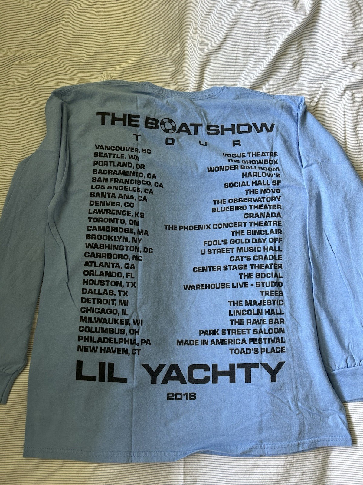 Gildan Ultra Cotton Lil Yachty Boat Show 2016 Tour Double-Sided Tee Blue L gallery