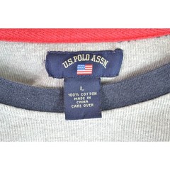 US Polo Assn Men’s Large Gray and Navy Blue Long Sleeve Thermal Reglan Shirt